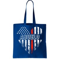 Proud Firefighter Abuelo American Flag Heart Gift Tote Bag