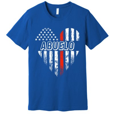 Proud Firefighter Abuelo American Flag Heart Gift Premium T-Shirt