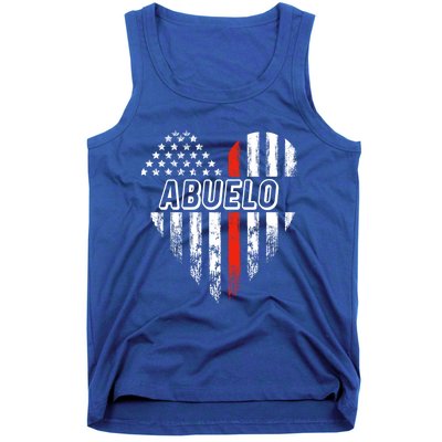 Proud Firefighter Abuelo American Flag Heart Gift Tank Top