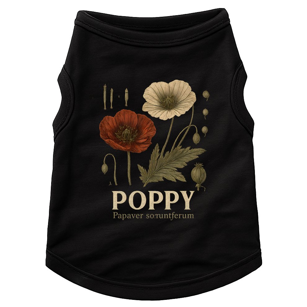 Poppy Floral Artwork Doggie Tank