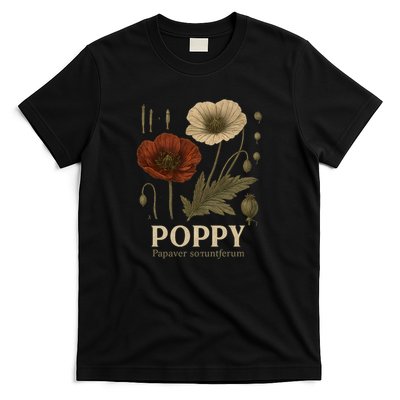 Poppy Floral Artwork T-Shirt