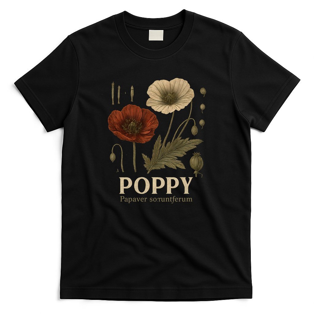 Poppy Floral Artwork T-Shirt