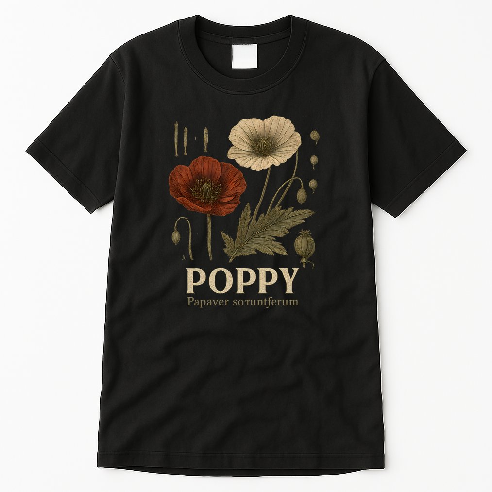Poppy Floral Artwork Tall T-Shirt