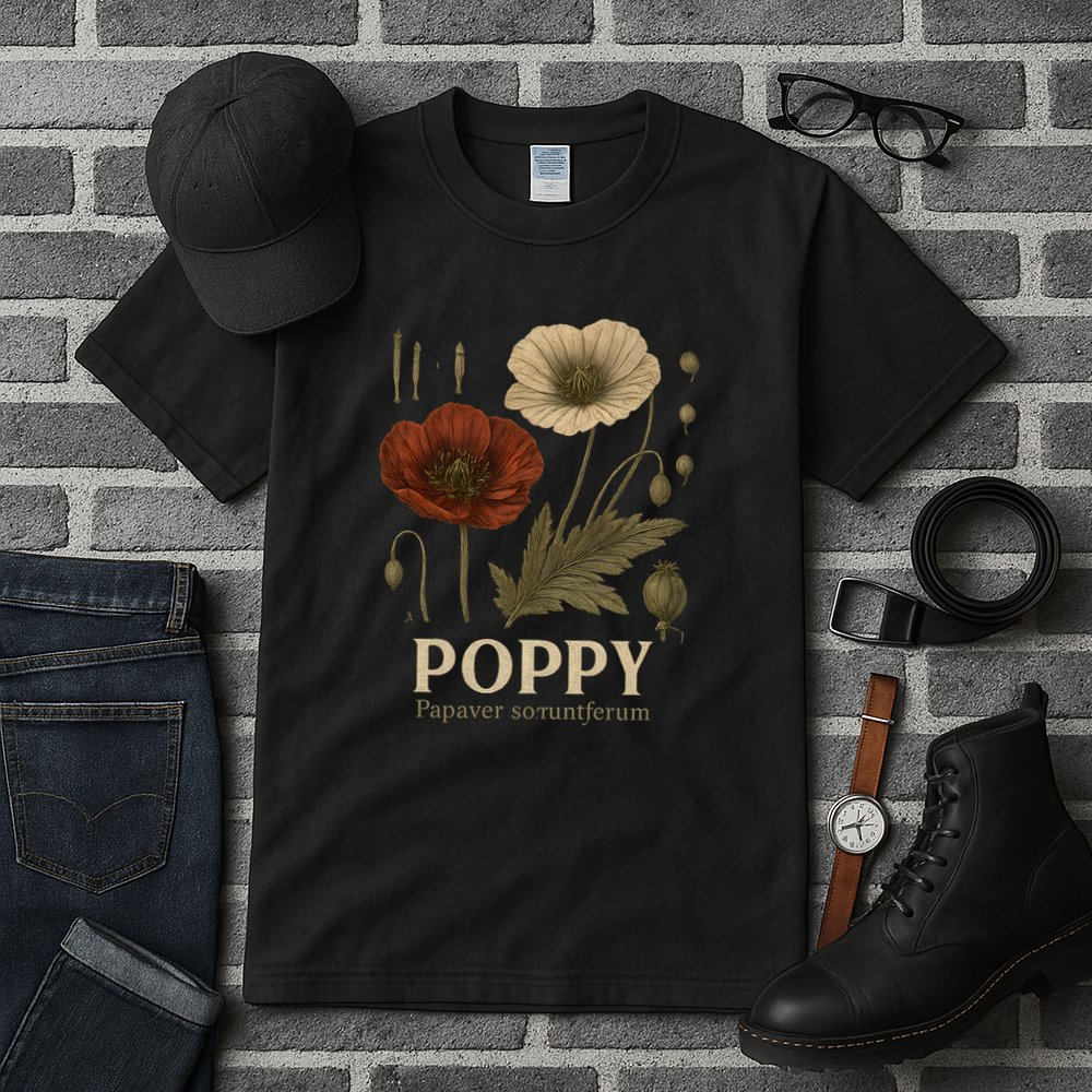 Poppy Floral Artwork Tall T-Shirt