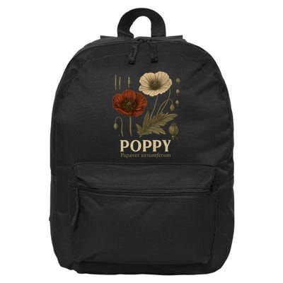 Poppy Floral Artwork 16 in Basic Backpack