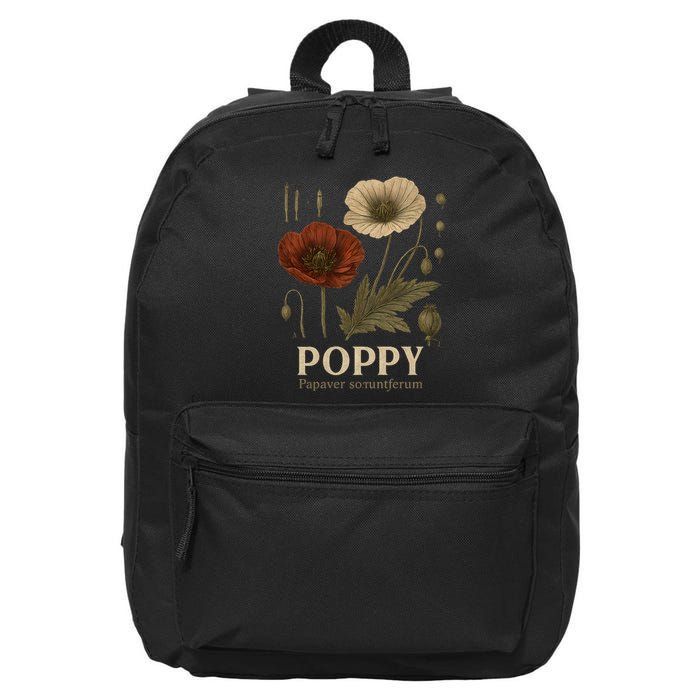 Poppy Floral Artwork 16 in Basic Backpack