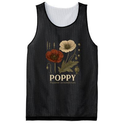 Poppy Floral Artwork Mesh Reversible Basketball Jersey Tank
