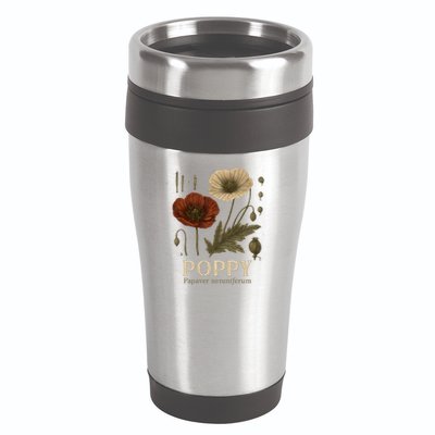 Poppy Floral Artwork 16oz Travel Tumbler