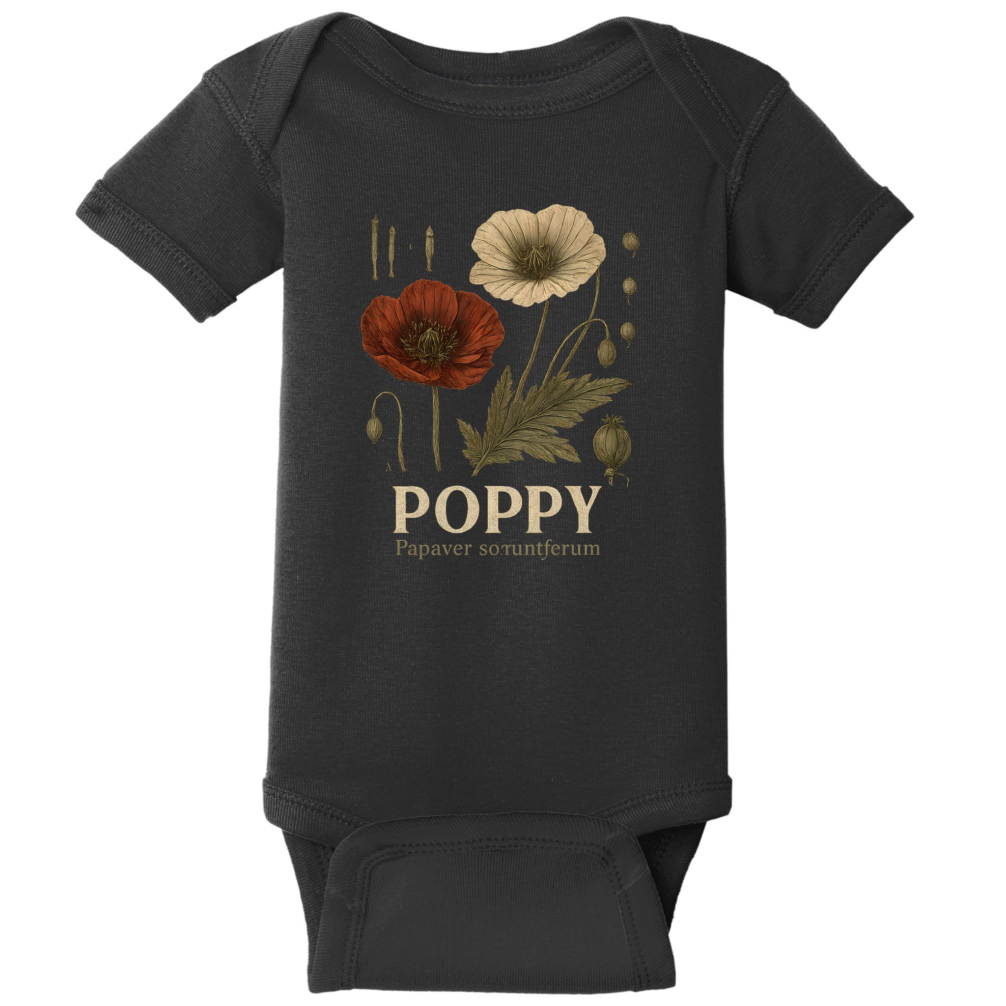 Poppy Floral Artwork Baby Bodysuit
