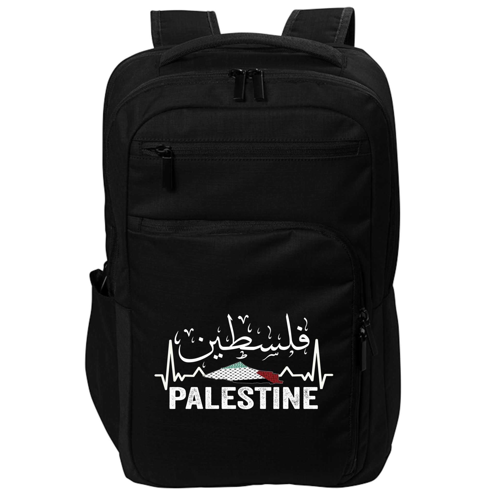 Palestinian Flag And Arabic Calligraphy Palestine Cool Gift Impact Tech Backpack