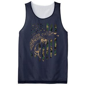 Pike Fishing American Flag Camouflage Muskie Fishing Camo Mesh Reversible Basketball Jersey Tank