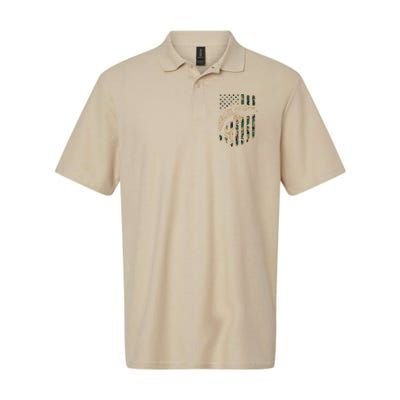 Pike Fishing American Flag Camouflage Muskie Fishing Camo Polo
