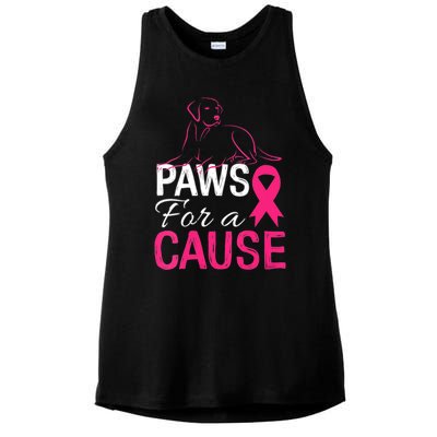 Paws For A Cause Breast Cancer Support Ladies PosiCharge Tri-Blend Wicking Tank