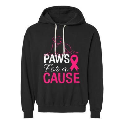 Paws For A Cause Breast Cancer Support Garment-Dyed Fleece Hoodie