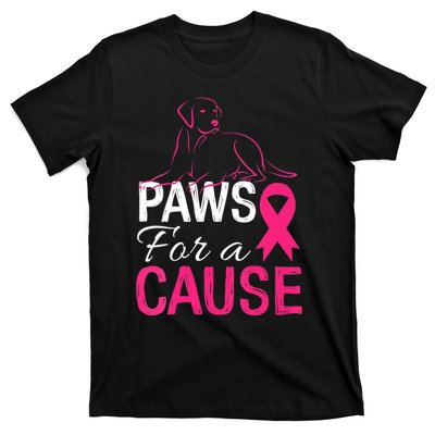 Paws For A Cause Breast Cancer Support T-Shirt