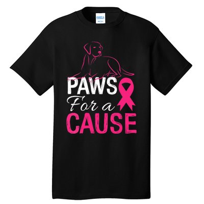 Paws For A Cause Breast Cancer Support Tall T-Shirt