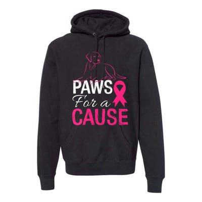 Paws For A Cause Breast Cancer Support Premium Hoodie