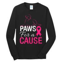 Paws For A Cause Breast Cancer Support Tall Long Sleeve T-Shirt