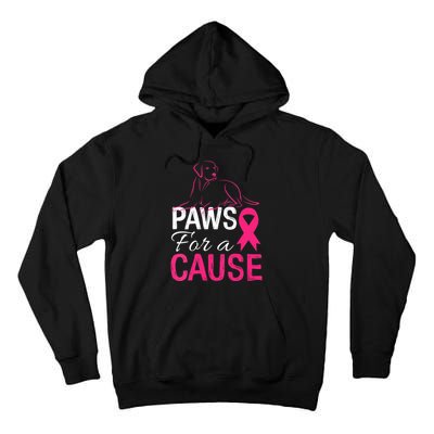 Paws For A Cause Breast Cancer Support Tall Hoodie