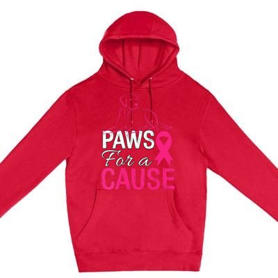 Paws For A Cause Breast Cancer Support Premium Pullover Hoodie