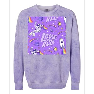 Pride Flag Astronaut Love For All Colorblast Crewneck Sweatshirt