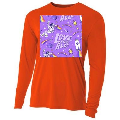 Pride Flag Astronaut Love For All Cooling Performance Long Sleeve Crew