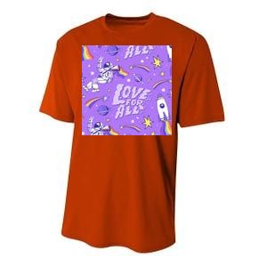 Pride Flag Astronaut Love For All Performance Sprint T-Shirt