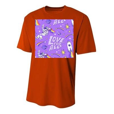 Pride Flag Astronaut Love For All Performance Sprint T-Shirt