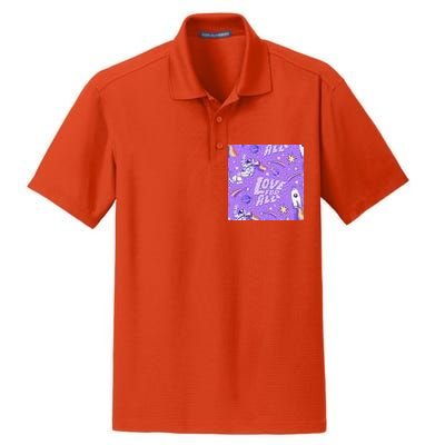 Pride Flag Astronaut Love For All Dry Zone Grid Polo