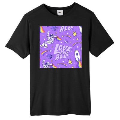 Pride Flag Astronaut Love For All Tall Fusion ChromaSoft Performance T-Shirt