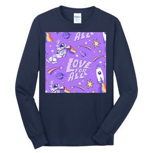 Pride Flag Astronaut Love For All Tall Long Sleeve T-Shirt