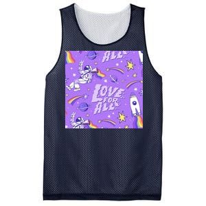 Pride Flag Astronaut Love For All Mesh Reversible Basketball Jersey Tank