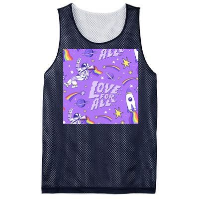 Pride Flag Astronaut Love For All Mesh Reversible Basketball Jersey Tank