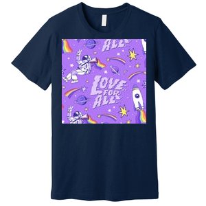 Pride Flag Astronaut Love For All Premium T-Shirt