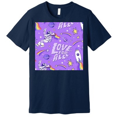 Pride Flag Astronaut Love For All Premium T-Shirt