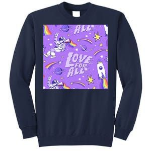 Pride Flag Astronaut Love For All Tall Sweatshirt