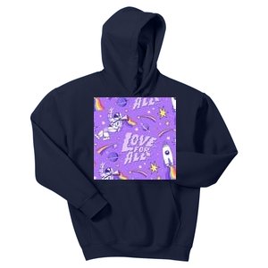 Pride Flag Astronaut Love For All Kids Hoodie