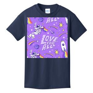 Pride Flag Astronaut Love For All Kids T-Shirt