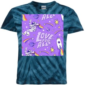 Pride Flag Astronaut Love For All Kids Tie-Dye T-Shirt