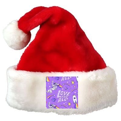 Pride Flag Astronaut Love For All Premium Christmas Santa Hat