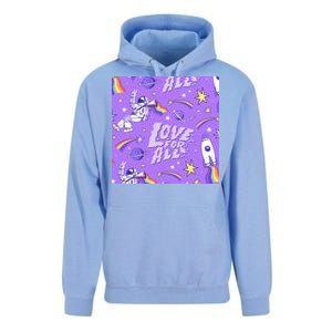 Pride Flag Astronaut Love For All Unisex Surf Hoodie