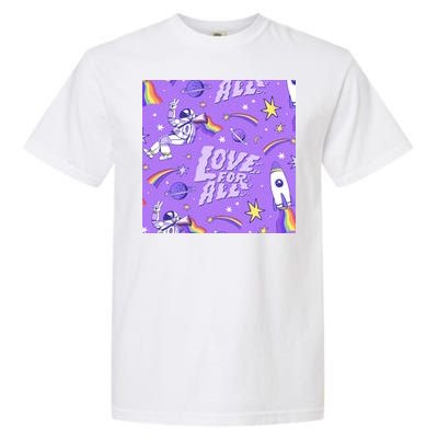 Pride Flag Astronaut Love For All Garment-Dyed Heavyweight T-Shirt