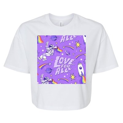 Pride Flag Astronaut Love For All Bella+Canvas Jersey Crop Tee