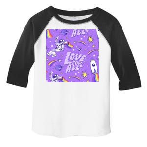 Pride Flag Astronaut Love For All Toddler Fine Jersey T-Shirt