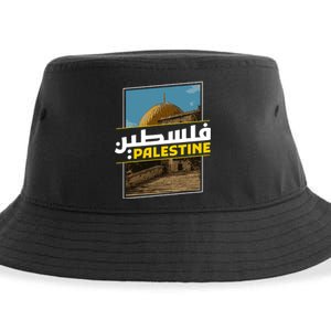 Palestine Free Arabic Calligraphy Palestinian Al Aqsa Mosque Sustainable Bucket Hat