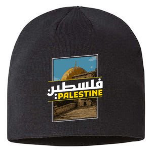 Palestine Free Arabic Calligraphy Palestinian Al Aqsa Mosque Sustainable Beanie