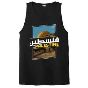 Palestine Free Arabic Calligraphy Palestinian Al Aqsa Mosque PosiCharge Competitor Tank