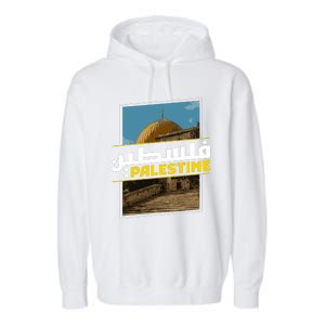 Palestine Free Arabic Calligraphy Palestinian Al Aqsa Mosque Garment-Dyed Fleece Hoodie