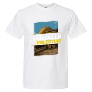 Palestine Free Arabic Calligraphy Palestinian Al Aqsa Mosque Garment-Dyed Heavyweight T-Shirt