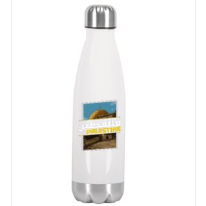 Palestine Free Arabic Calligraphy Palestinian Al Aqsa Mosque Stainless Steel Insulated Water Bottle